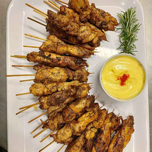 Harissa chicken skewers